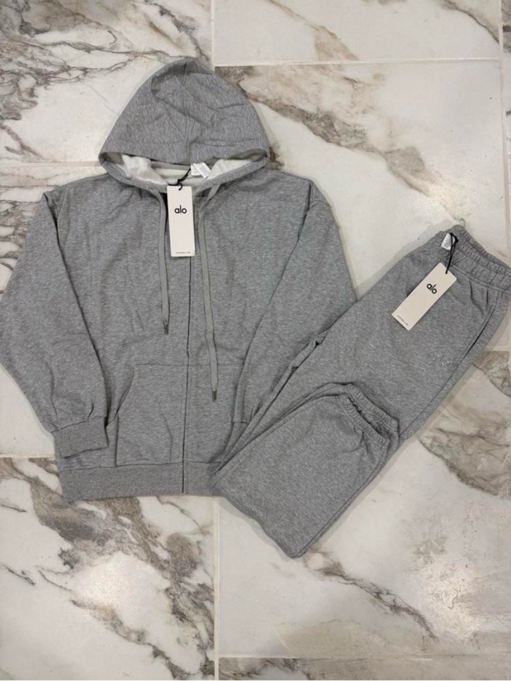 Alo Gray Hoodie & Jogger Set